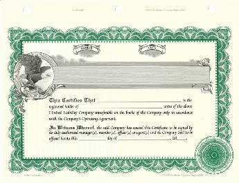 StockSmith Certificate with Units for LLC